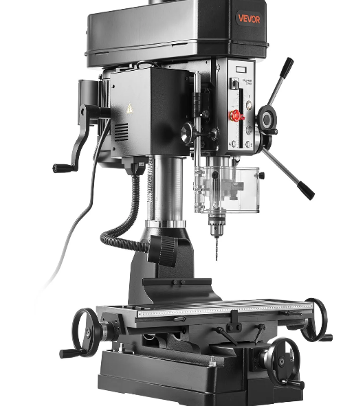 2 HP benchtop mill drill machine with adjustable speed for precision milling and drilling operations
