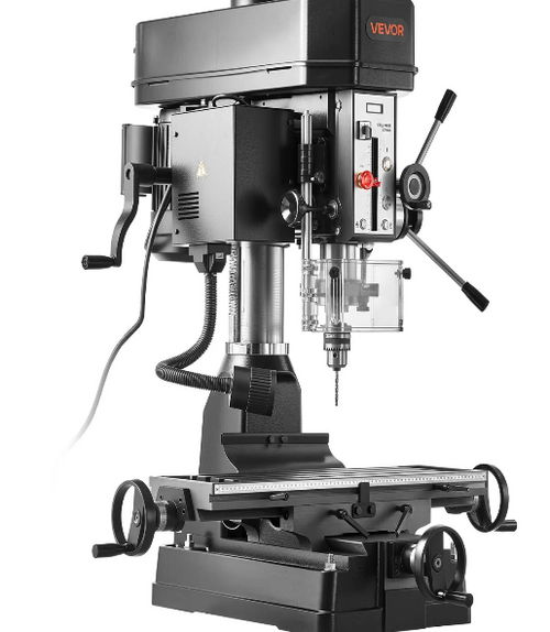 2 HP benchtop mill drill machine with adjustable speed for precision milling and drilling operations
