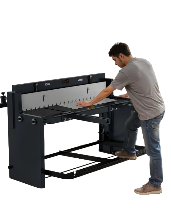 52 inch industrial manual sheet metal shear machine for fabrication shops and manufacturing facilities