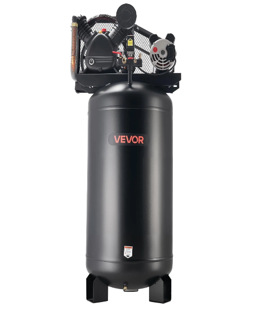 80 gallon heavy duty air compressor with 5 HP motor and 175 PSI pressure
