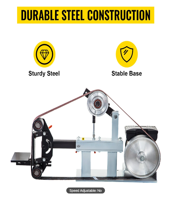 Heavy duty belt grinder with 2 inch by 82 inch sanding belt