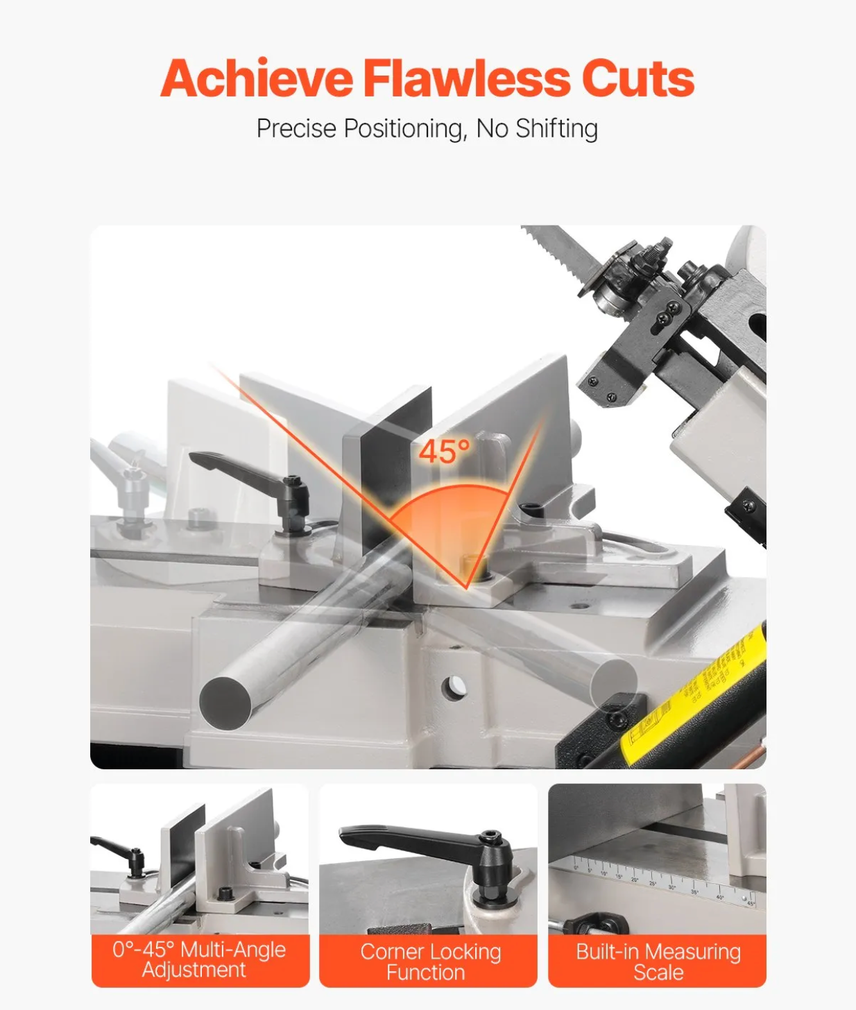 adjustable feed control on industrial horizontal band saw for controlled cutting speed and blade performance