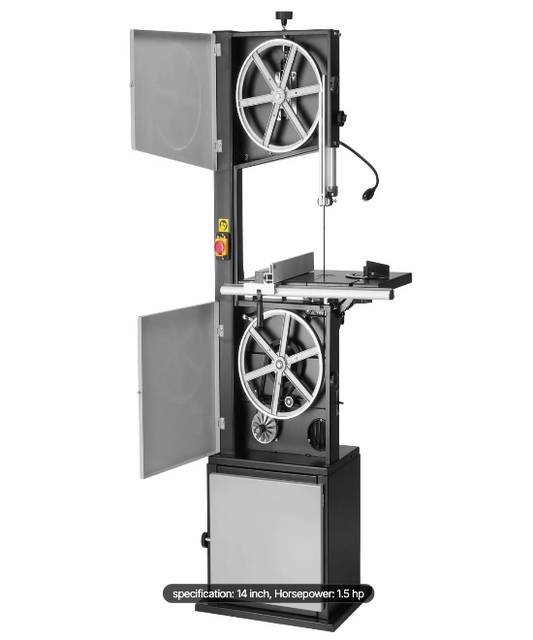 Power Band Saw with storage opening display