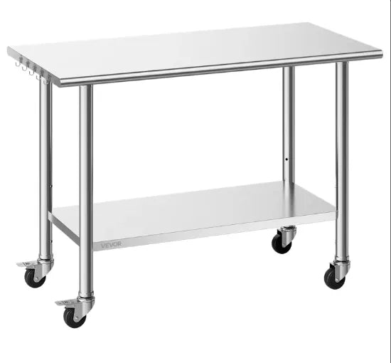 Commercial food prep stainless steel work table