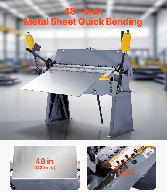 commercial metalworking brake machine used in fabrication and manufacturing facilities