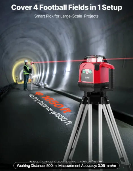 Heavy-duty rotary laser level kit supporting excavation, trenching, and site preparation operations.