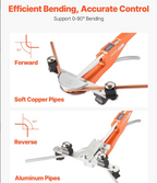 Compact copper tubing bender tool for HVAC technicians
