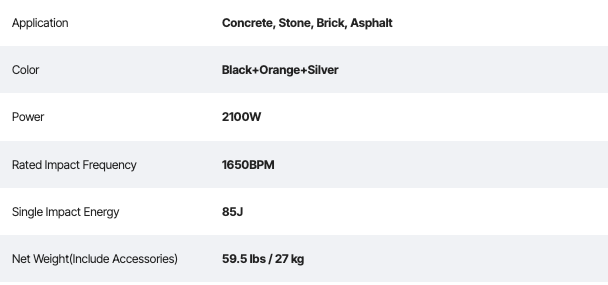 Industrial concrete breaker with hardened steel demolition chisels
