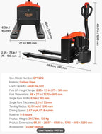 Battery-powered pallet jack transporting production materials throughout an industrial manufacturing facility.