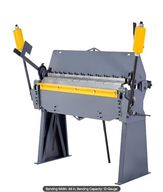 metal bending brake producing electrical enclosures and control boxes
