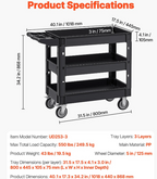 industrial service cart transporting equipment, parts, and supplies in factory environments