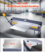 48 inch sheet metal brake used for HVAC ductwork fabrication and ventilation components