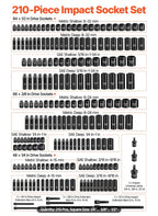 Socket wrench set neatly arranged in a durable storage case for workshop and garage use.