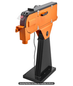 Heavy-duty metal belt sander with large 3 x 79 inch abrasive belt for material removal