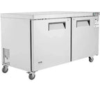 Commercial stainless steel 2 door reach-in refrigerator for restaurants and commercial kitchens