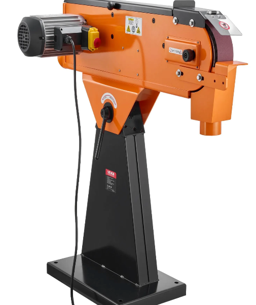 Industrial belt grinder with 2200W motor for metal grinding and fabrication work