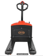 Lithium battery electric pallet truck handling heavy warehouse inventory during daily operations.
