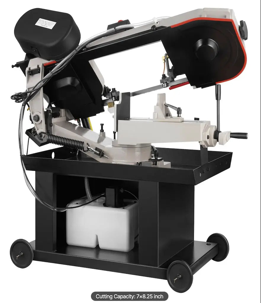 Bandsaw machine on a white background