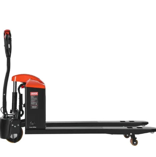Lithium-powered electric pallet jack transporting palletized inventory efficiently through a high-volume warehouse operation.
