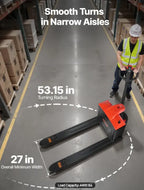 lectric pallet jack helping warehouse employees move heavy pallet loads with less physical effort.