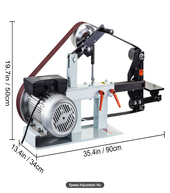 Heavy duty metal belt grinder for manufacturing facilities