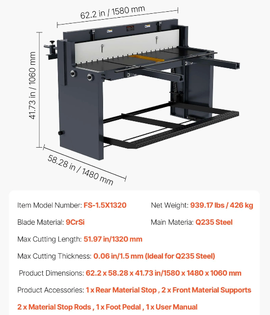 commercial plate cutter used for equipment repair, fabrication, and custom metal projects