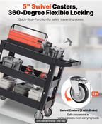 heavy duty rolling work cart used on shop floors for organizing tools and materials