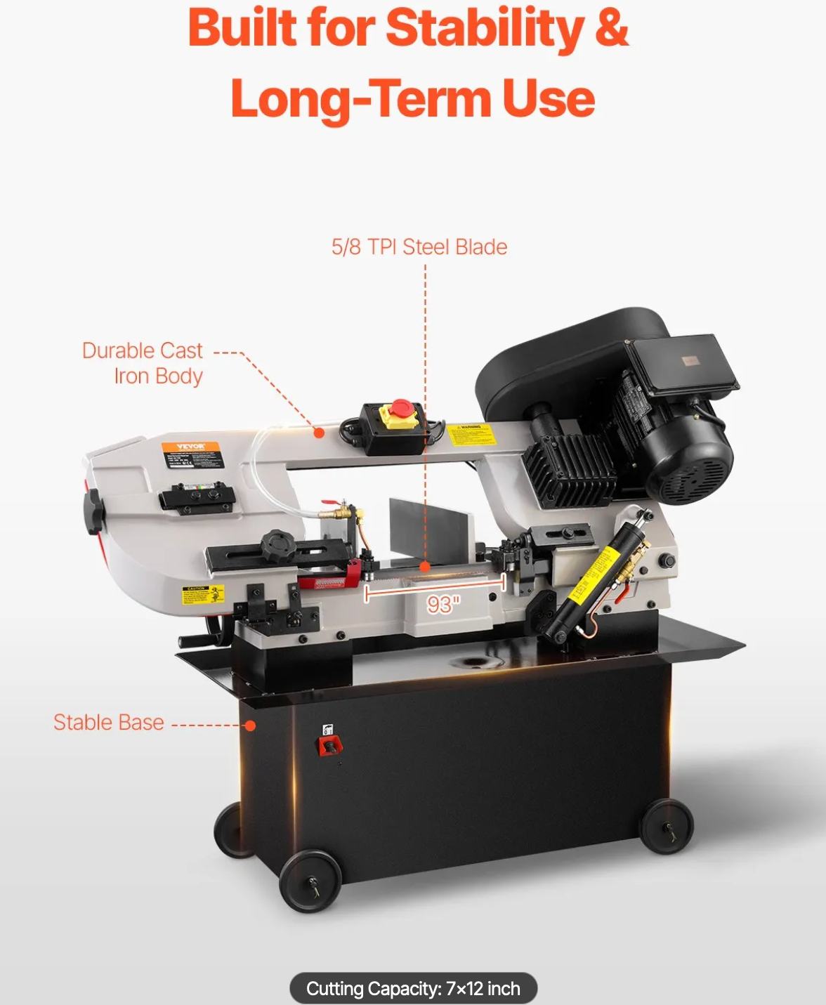 clean and accurate metal cuts produced by 7x12 horizontal band saw for fabrication shop use