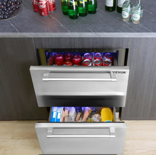 24 inch undercounter refrigerator with dual drawers