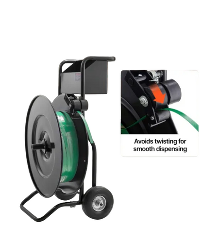 Strapping package anti-twist Drum brake system with text 'Easy Access Without Tangling' and 'Upgraded Drum Brake System'.