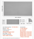 Black PVC slat wall panel creating vertical storage space for workshop tools, maintenance supplies, and equipment.
