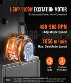 Excitation motor with specifications on a dark background