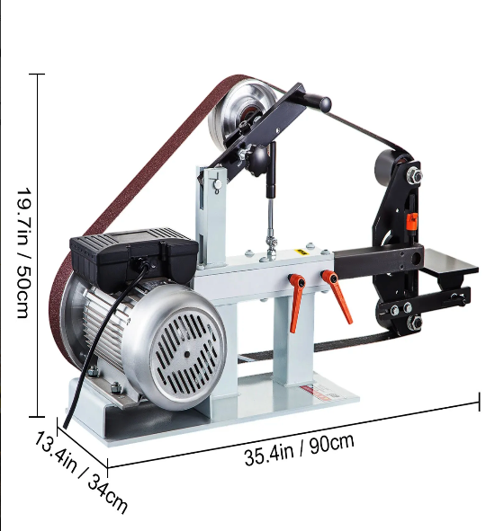Variable speed metalworking belt grinder for knife making